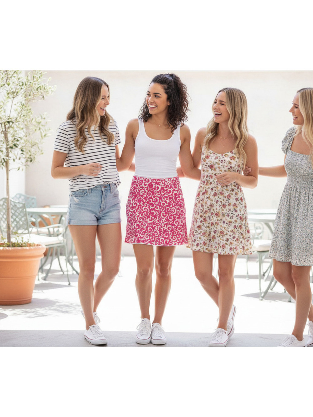 Brooks Brothers Pink and White Patterned A-Line Skirt Size 2